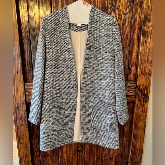 H&M long, open front blazer, transitional - Picture 1 of 4